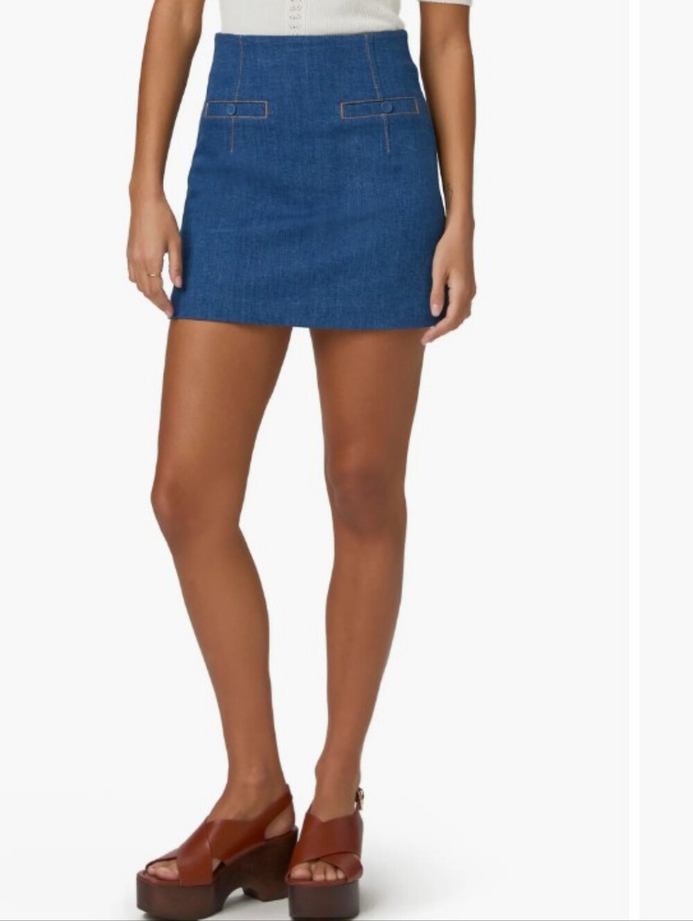 NWT PAIGE Racquel Denim Mini Skirt Size 4 - Picture 2 of 9